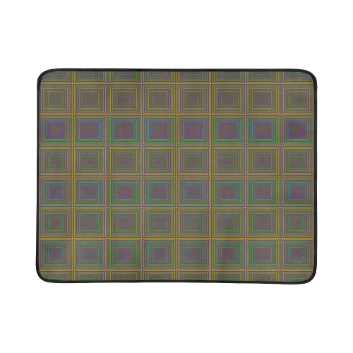 Pale purple golden multicolored multiple squares Beach Mat 78"x 60"