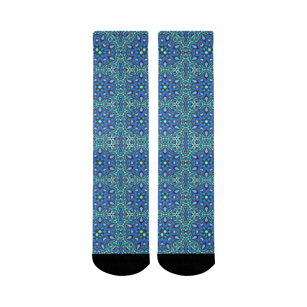 oriental Pattern 6 by JamColors Mid-Calf Socks (Black Sole)