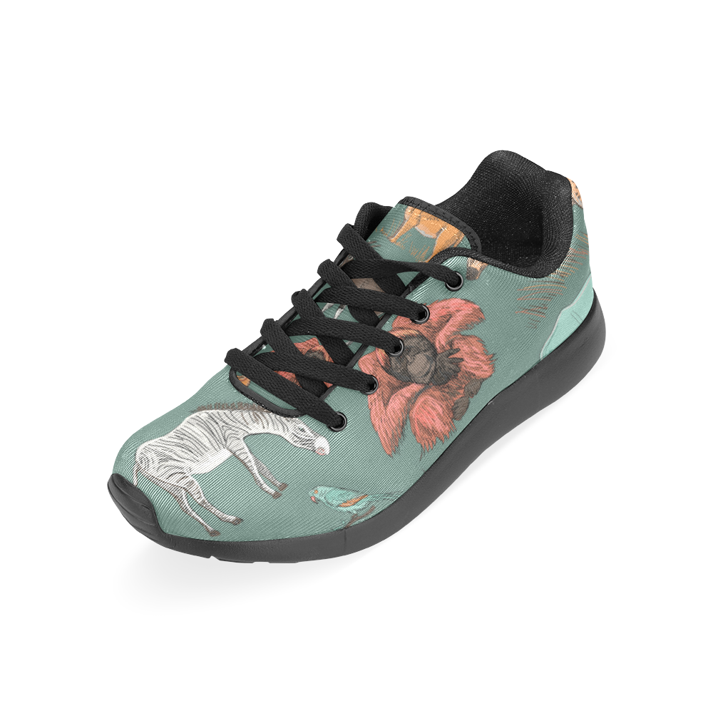 Hand drawn animal planet illustration such as elep Men’s Running Shoes (Model 020)