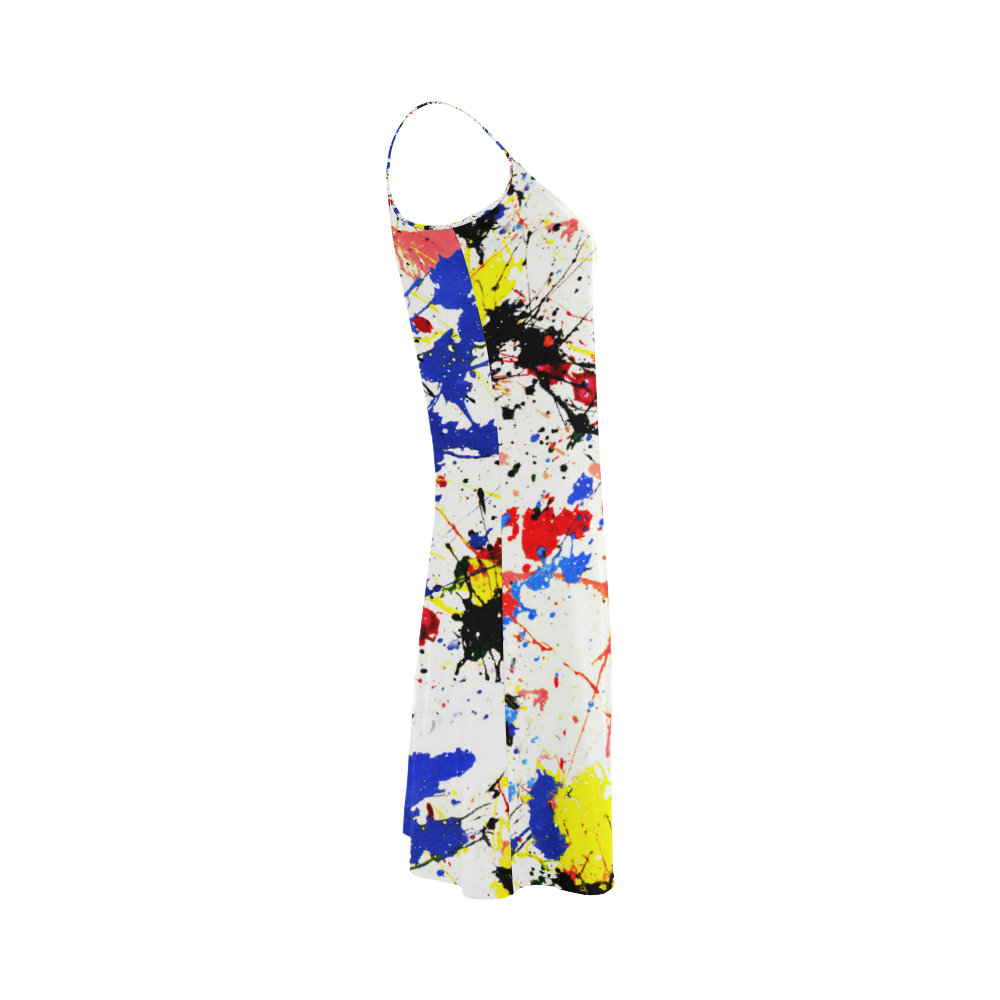 Blue and Red Paint Splatter Alcestis Slip Dress (Model D05)