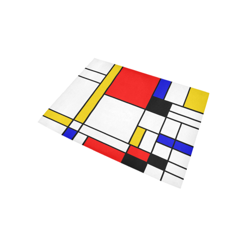 Bauhouse Composition Mondrian Style Area Rug 5'3''x4'