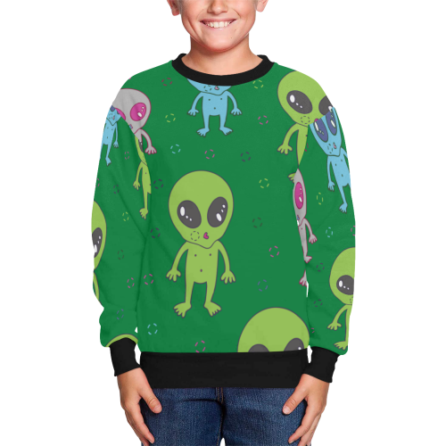 sudadera infantil patron aliens Kids' All Over Print Sweatshirt (Model H37)