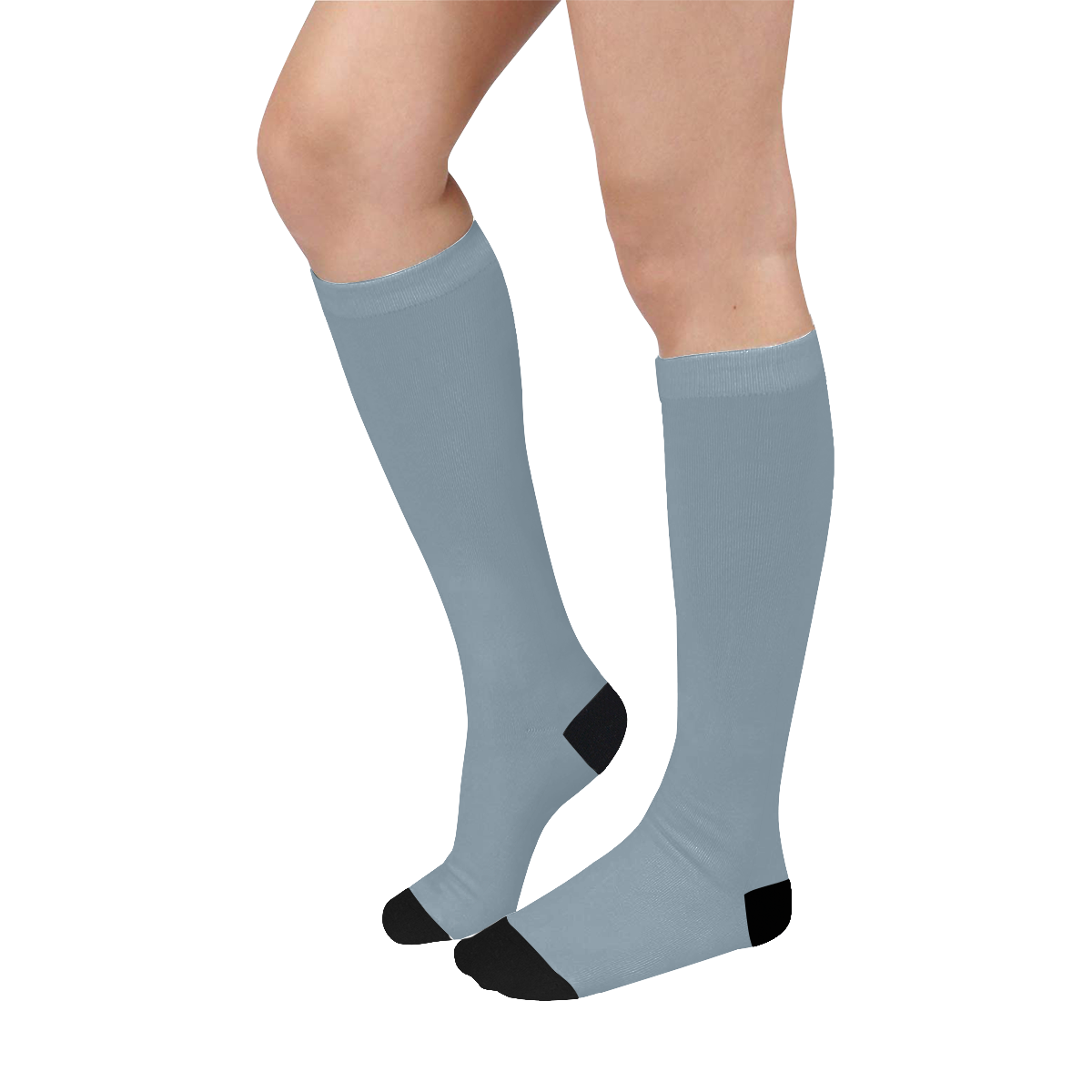 color light slate grey Over-The-Calf Socks