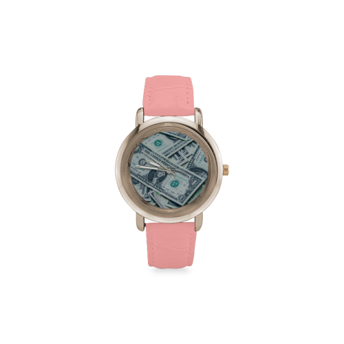 MILLION DOLLAR Women's Rose Gold Leather Strap Watch(Model 201)