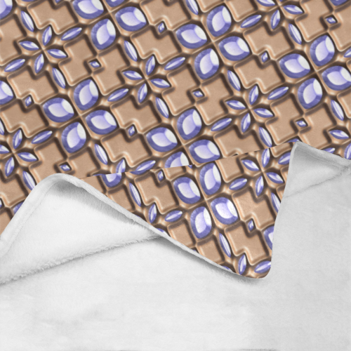 Blue glass pattern in brown background. Ultra-Soft Micro Fleece Blanket 54''x70''