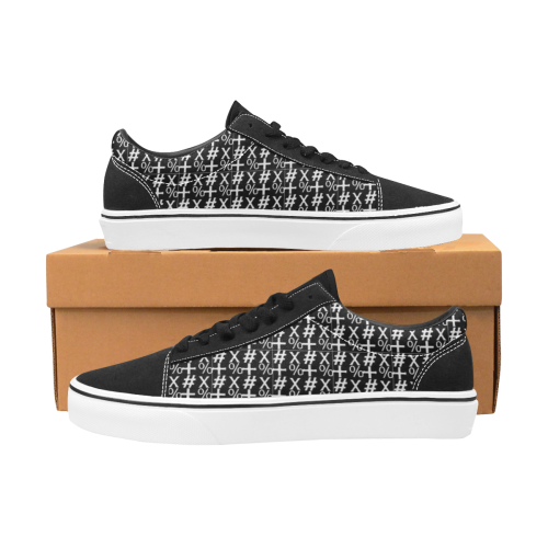 NUMBERS Collection Symbols Black/White Men's Low Top Skateboarding Shoes (Model E001-2)