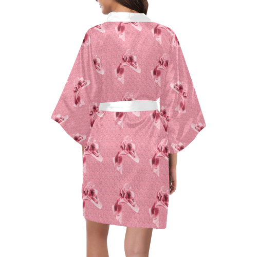 Victorian Wedding Veil Peach Rose Kimono Robe