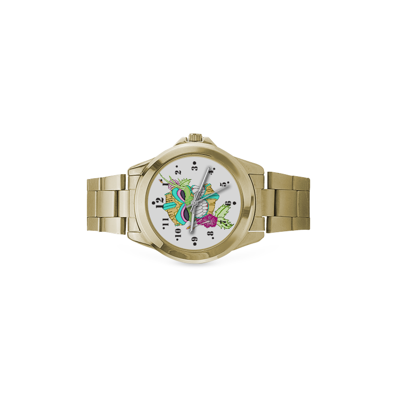 Tropical Tiki Mask Custom Gilt Watch(Model 101)