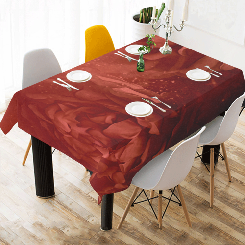 Wonderful red flowers Cotton Linen Tablecloth 60"x 84"
