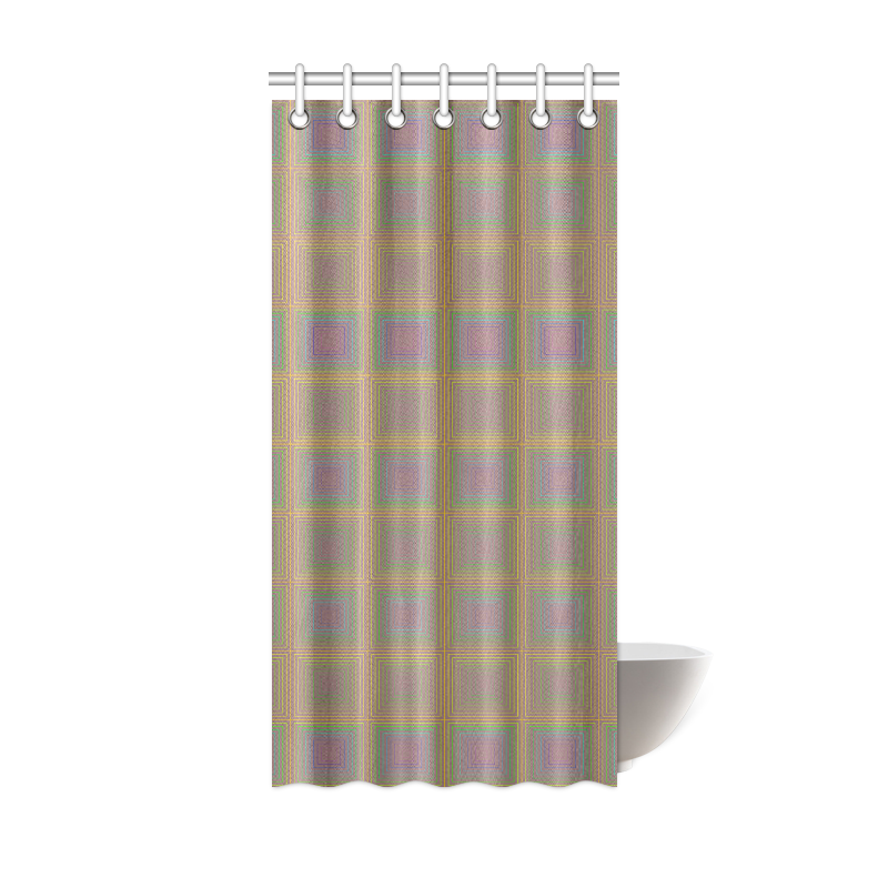 Violet brownish multicolored multiple squares Shower Curtain 36"x72"