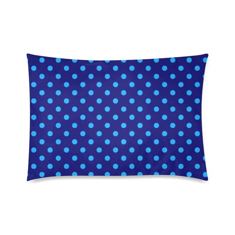 Light Blue Polka Dots on Blue Custom Zippered Pillow Case 20"x30"(Twin Sides)