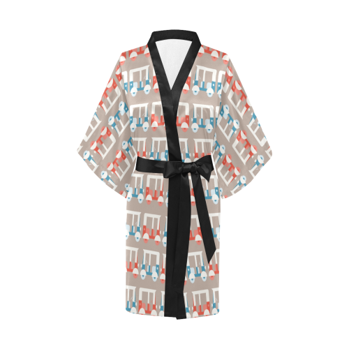 vehicle pattern Kimono Robe