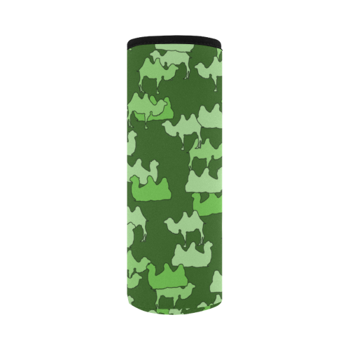camelflage green Neoprene Water Bottle Pouch/Large