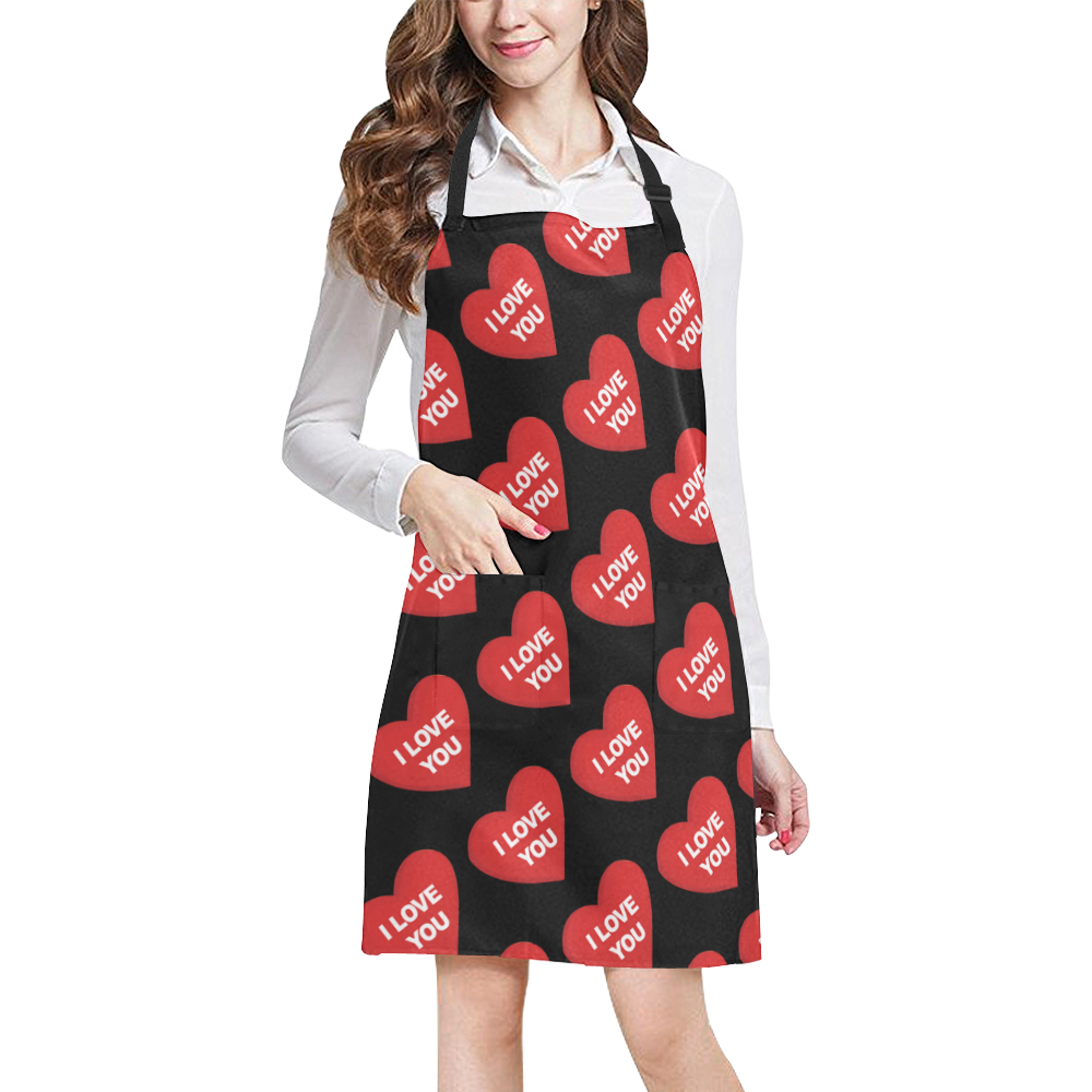 I Love You - Valentines All Over Print Apron
