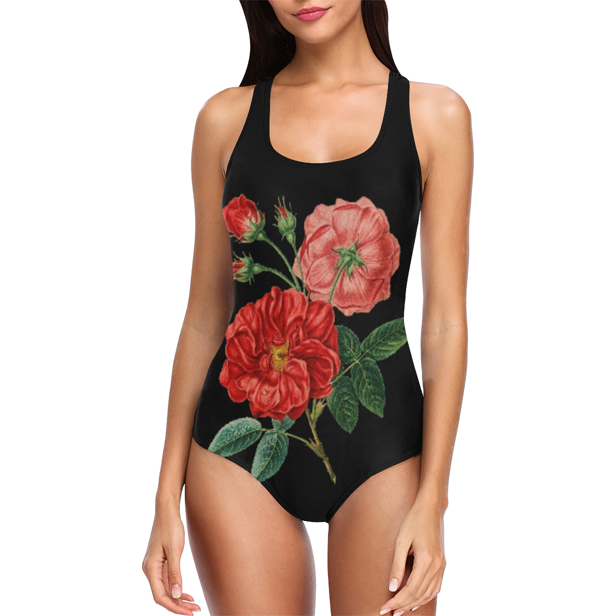 red Vest One Piece Swimsuit (Model S04)