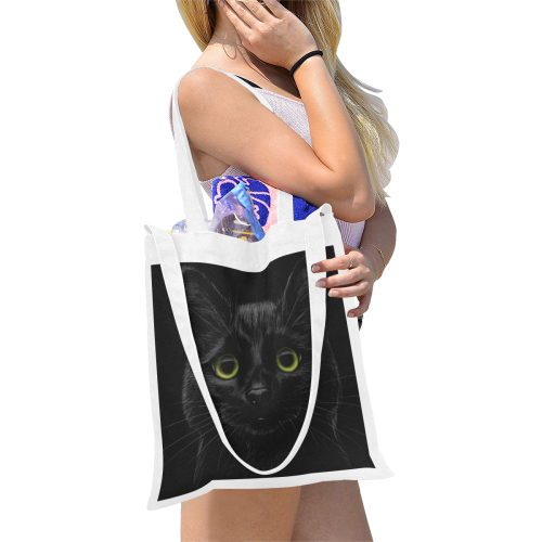 Black Cat Canvas Tote Bag/Medium (Model 1701)