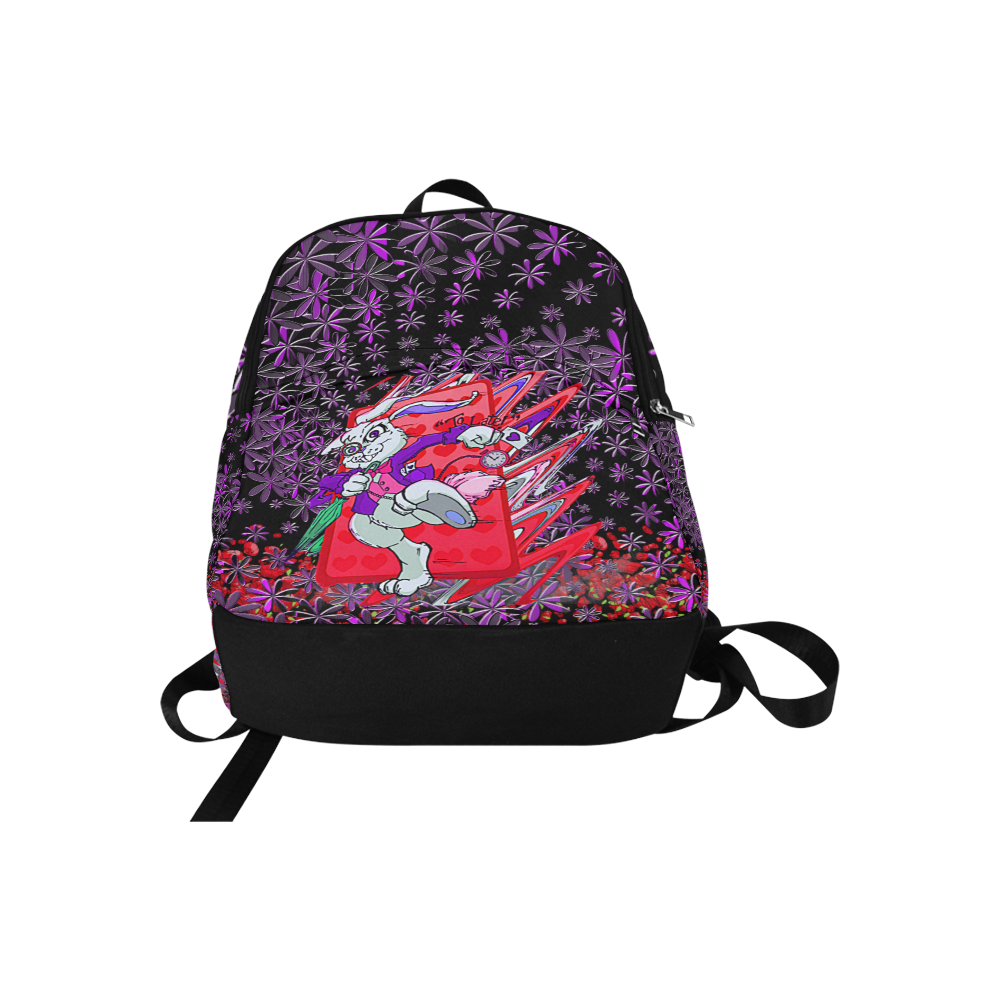 White Rabbit Inspired Fan Art Psychedelic Running Late Design Fabric Backpack for Adult (Model 1659)