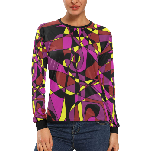 Multicolor Abstract Design S2020 Women's All Over Print Long Sleeve T-shirt (Model T51)