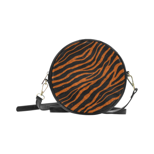 Ripped SpaceTime Stripes - Orange Round Sling Bag (Model 1647)