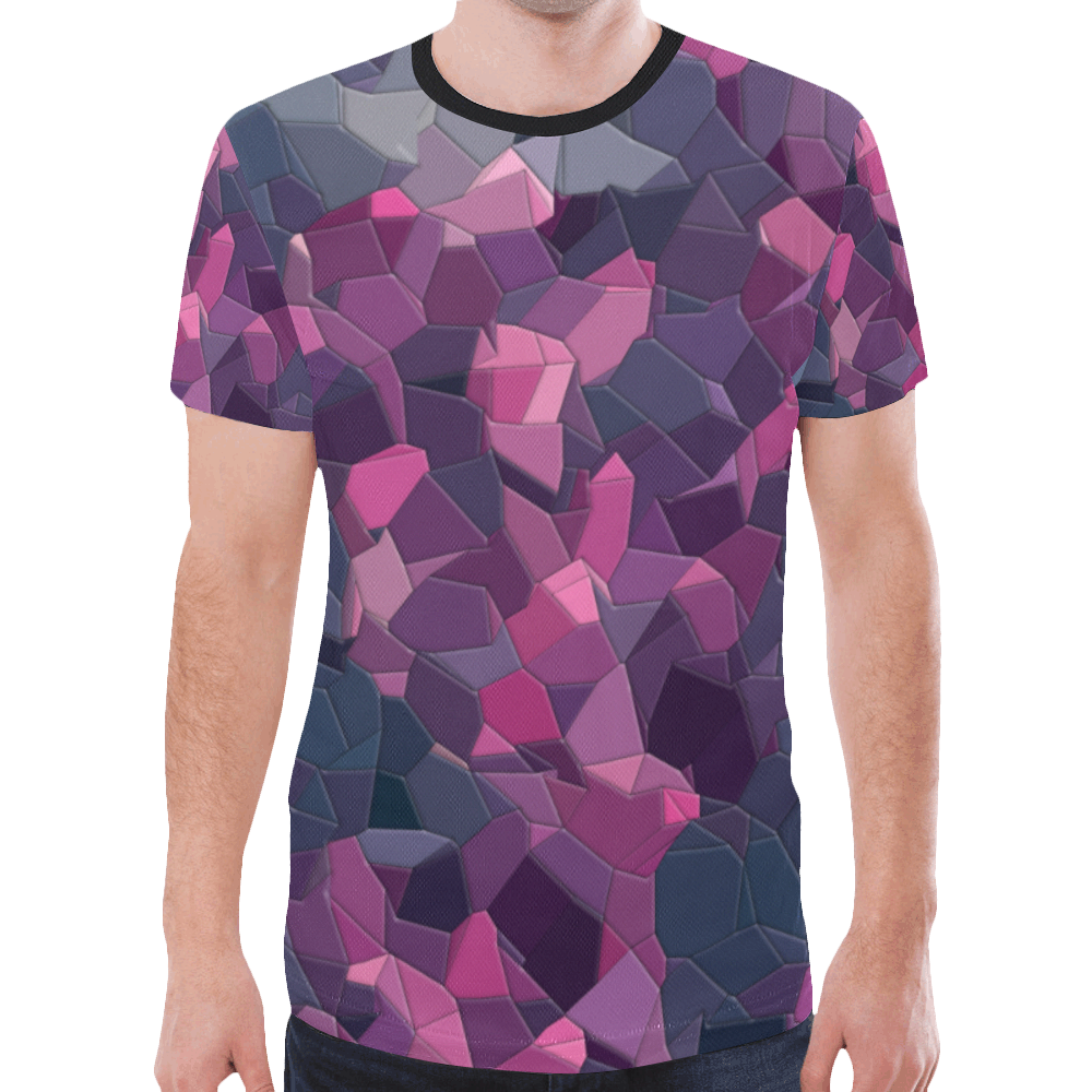 purple pink magenta mosaic #purple New All Over Print T-shirt for Men (Model T45)
