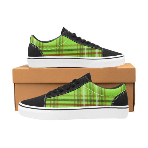 UGLY Tartan Lime Men's Low Top Skateboarding Shoes (Model E001-2)