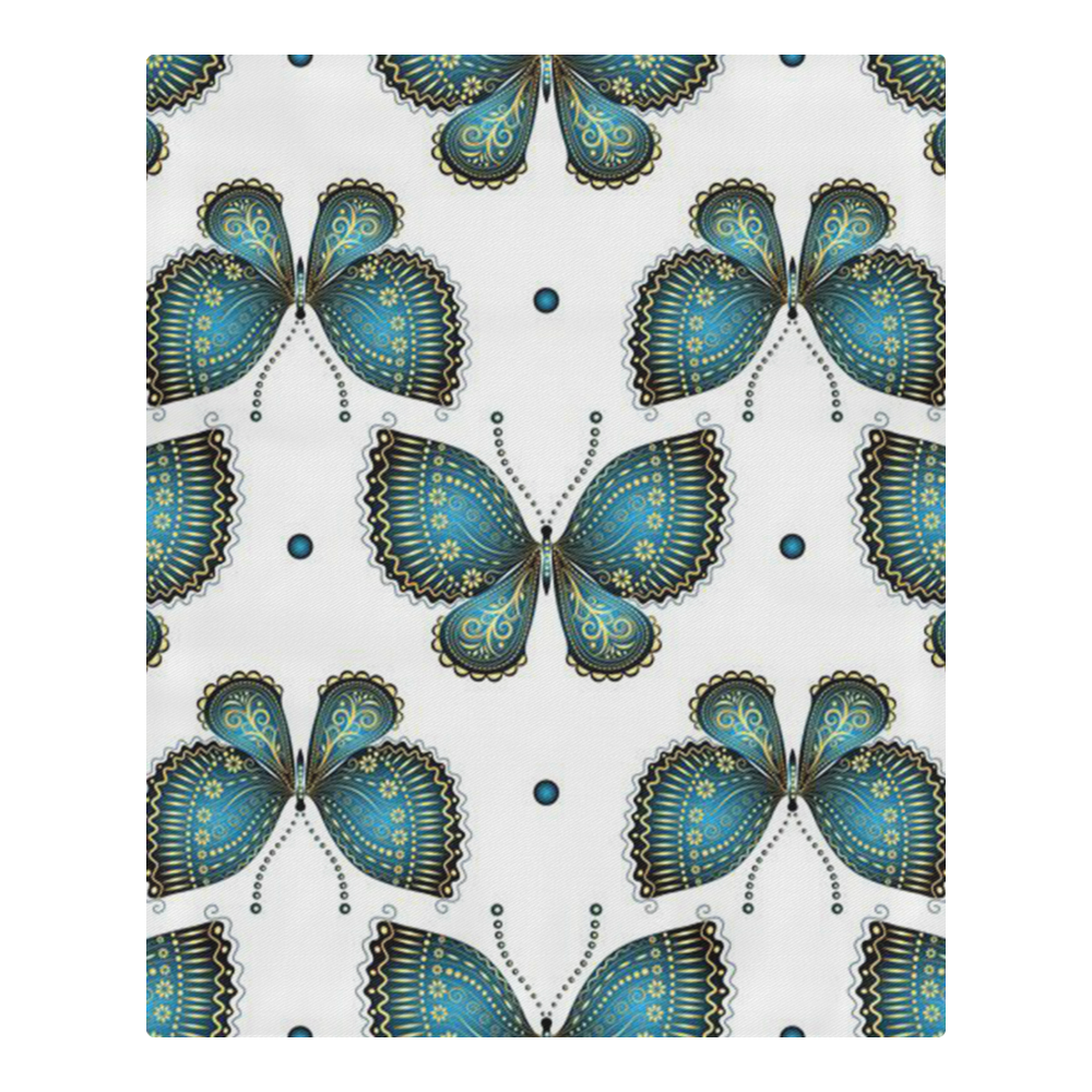 Colorful Butterflies and Flowers V14 3-Piece Bedding Set