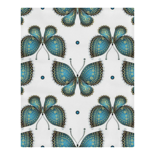 Colorful Butterflies and Flowers V14 3-Piece Bedding Set