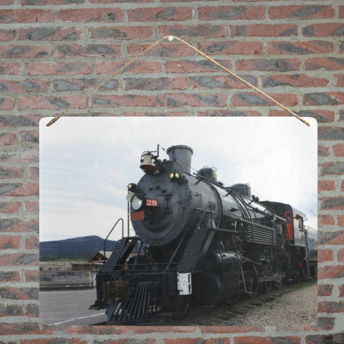 Railroad Vintage Steam Engine on Train Tracks Metal Tin Sign 16"x12"