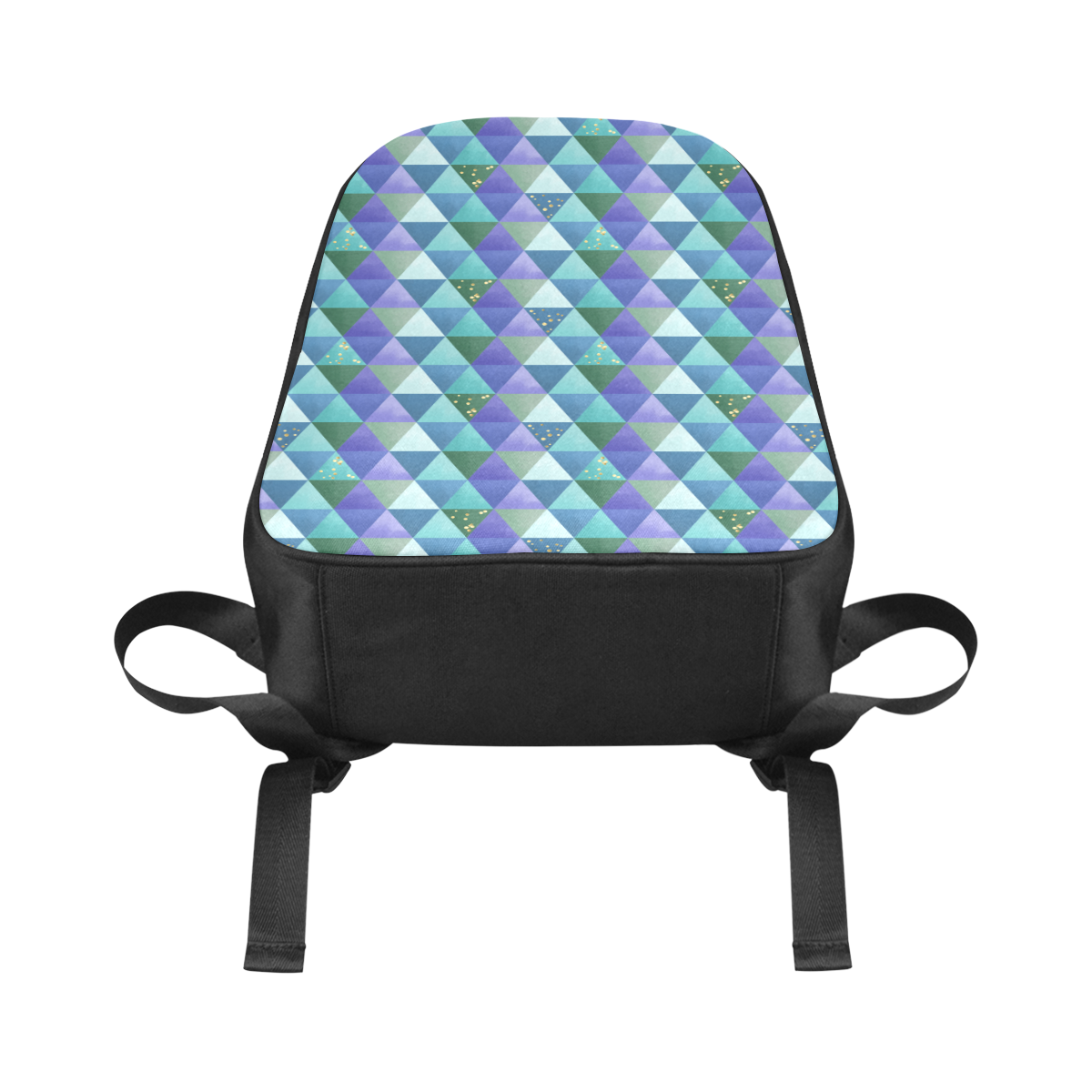 Triangle Pattern - Blue Violet Teal Green Fabric School Backpack (Model 1682) (Large)