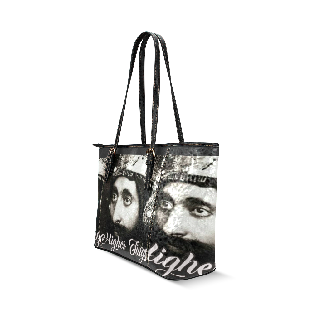 Higher Tings HIM Tote Leather Tote Bag/Small (Model 1640)