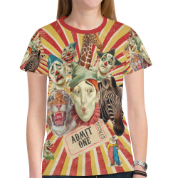 Funny Circus Clowns New All Over Print T-shirt for Women (Model T45)