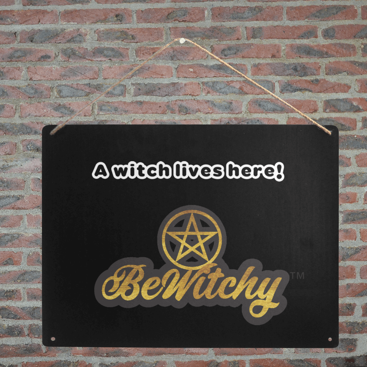 BeWitchy Witch lives here Sign Metal Sign 16"x12"