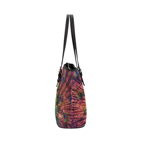 Impressionist Peacock Leather Tote Bag/Small (Model 1651)