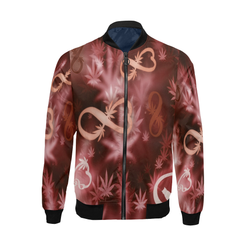 INFINITY RED COSMOS All Over Print Bomber Jacket for Men (Model H19)