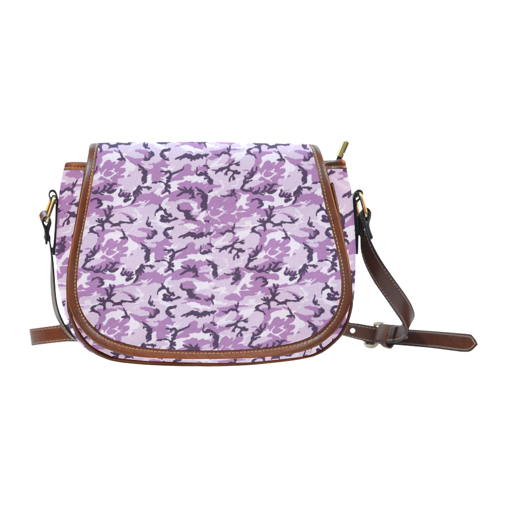Woodland Pink Purple Camouflage Saddle Bag/Large (Model 1649)