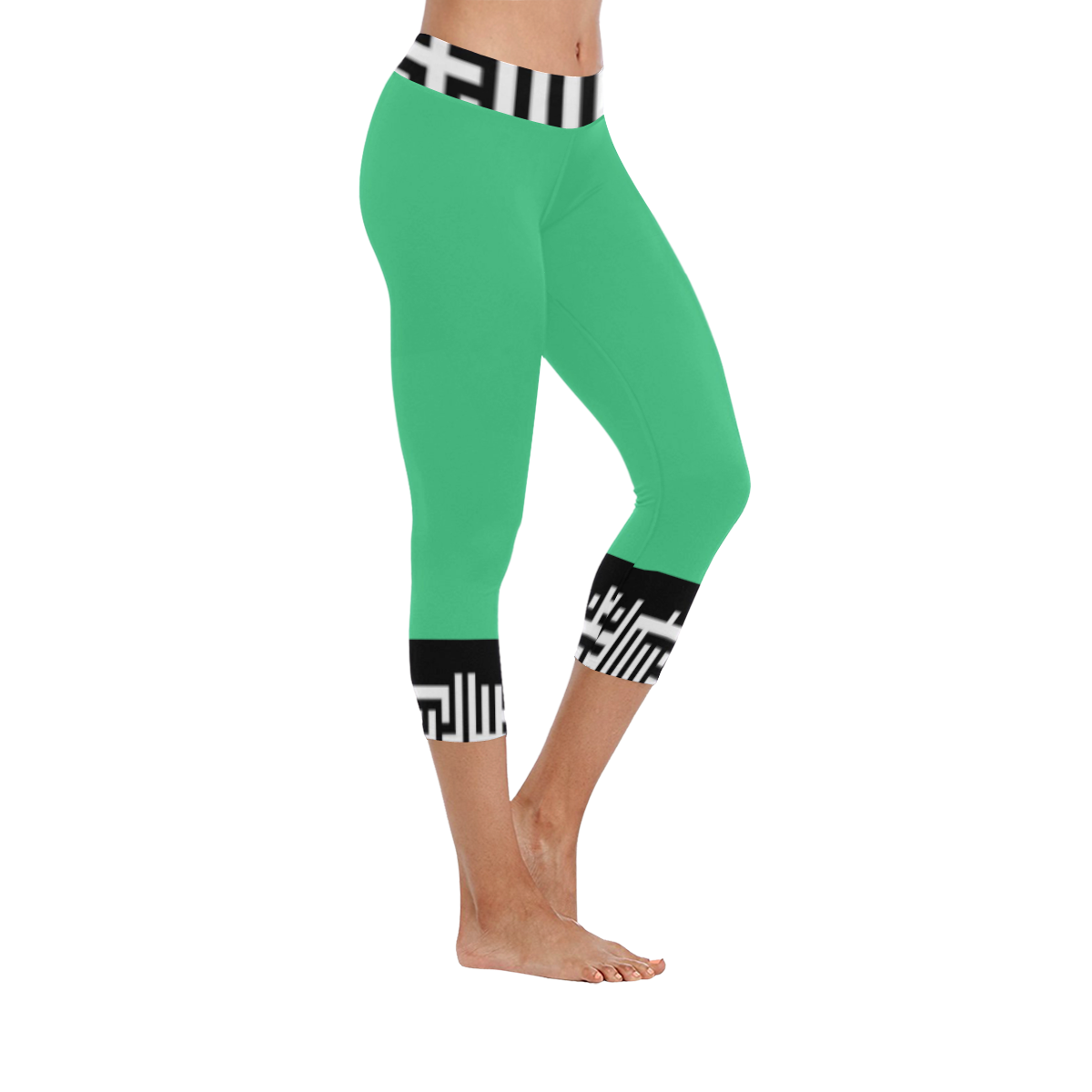 M1caprilegw0016 Women's Low Rise Capri Leggings (Invisible Stitch) (Model L08)