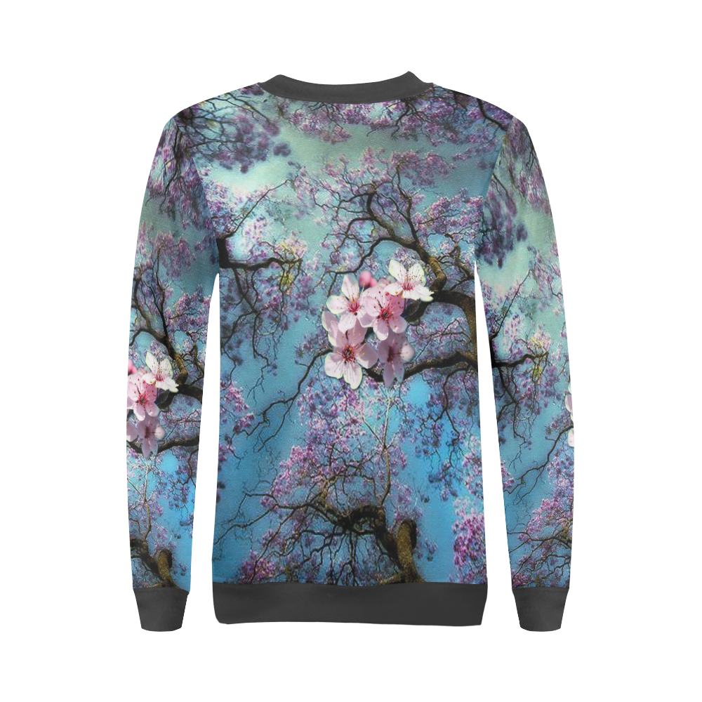 Cherry blossomL All Over Print Crewneck Sweatshirt for Women (Model H18)