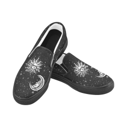 Mystic  Moon and Sun Women's Unusual Slip-on Canvas Shoes (Model 019)