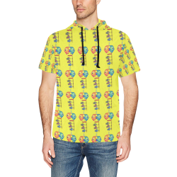 colorful fishes All Over Print Short Sleeve Hoodie for Men (Model H32)