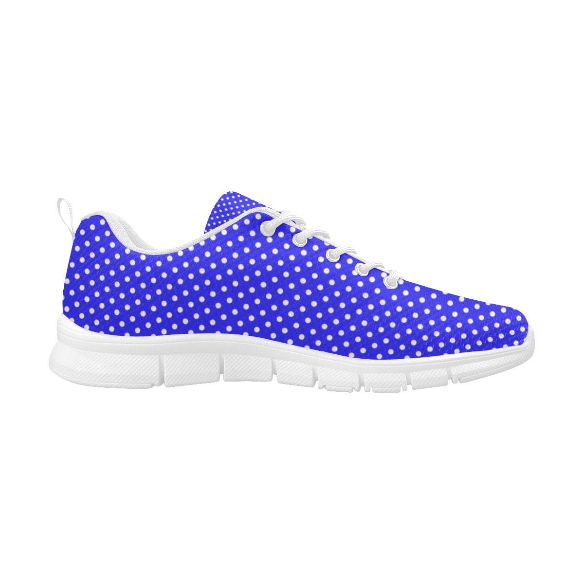 Blue polka dots Women's Breathable Running Shoes (Model 055)