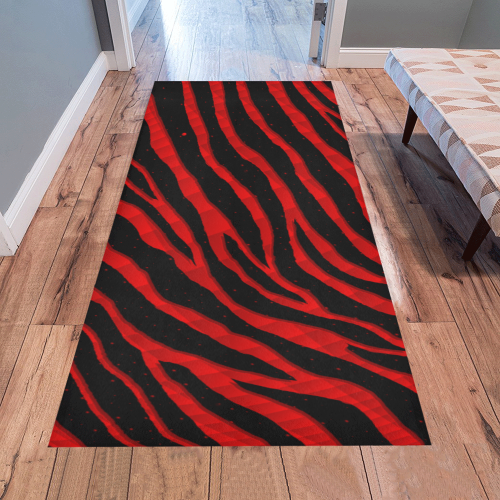 Ripped SpaceTime Stripes - Red Area Rug 7'x3'3''