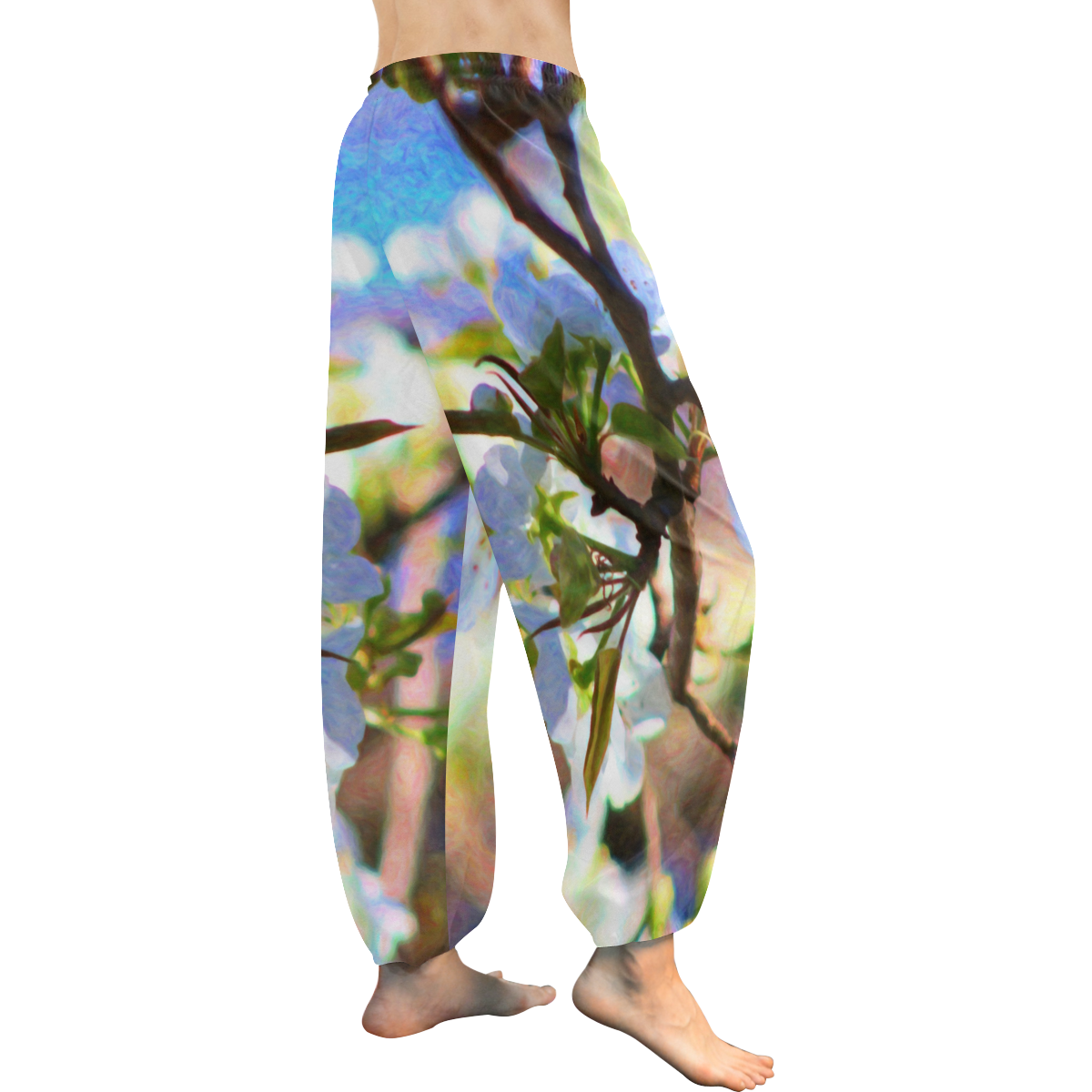 Pear Tree Blossoms Women's All Over Print Harem Pants (Model L18)