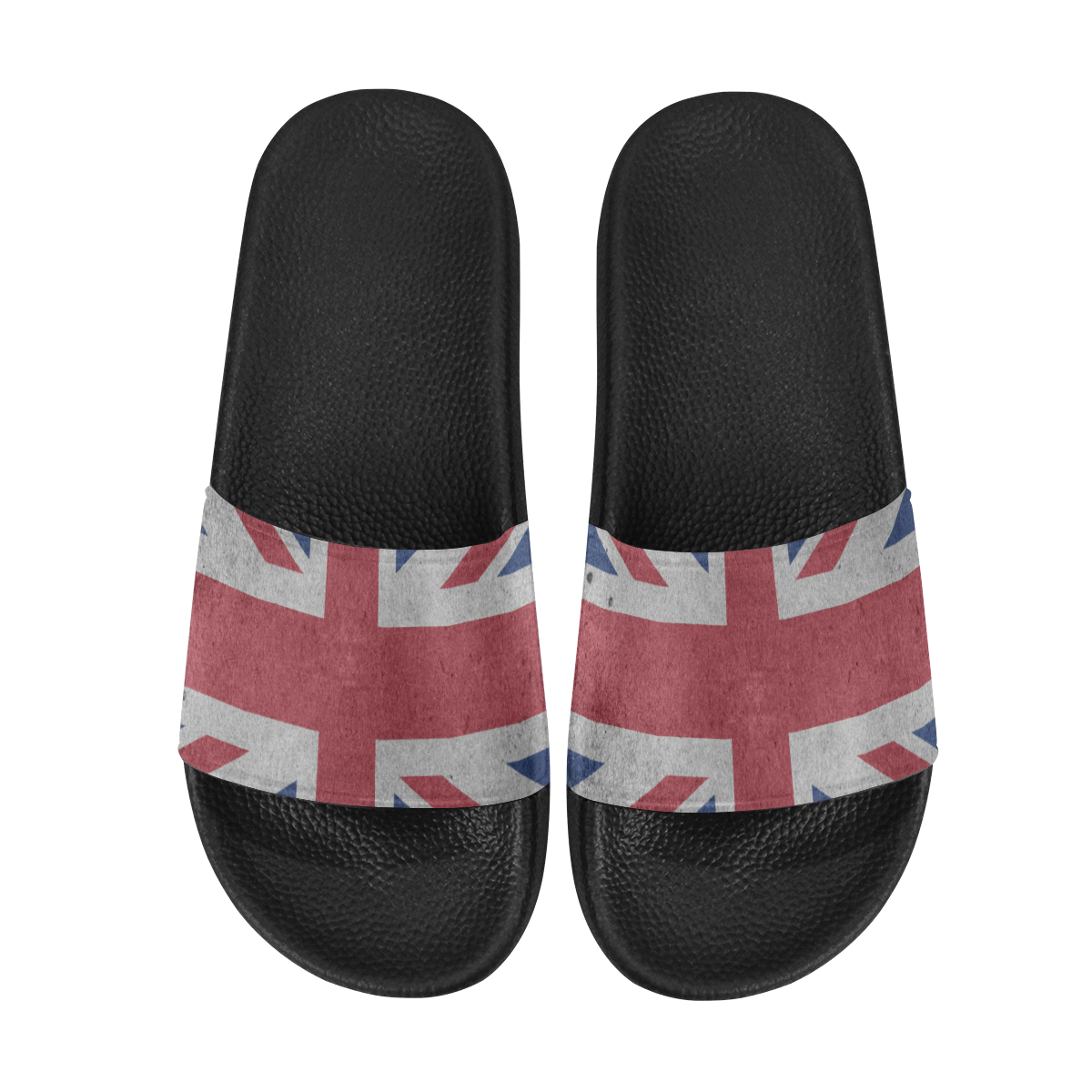United Kingdom Union Jack Flag - Grunge 1 Men's Slide Sandals/Large Size (Model 057)
