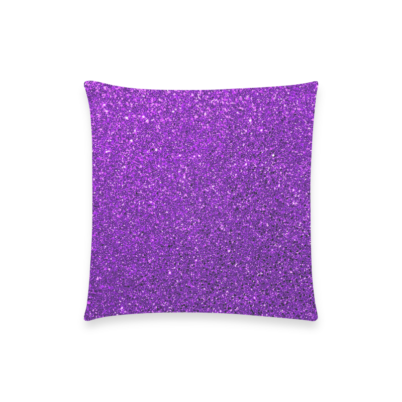 purple  glitter Custom  Pillow Case 18"x18" (one side) No Zipper