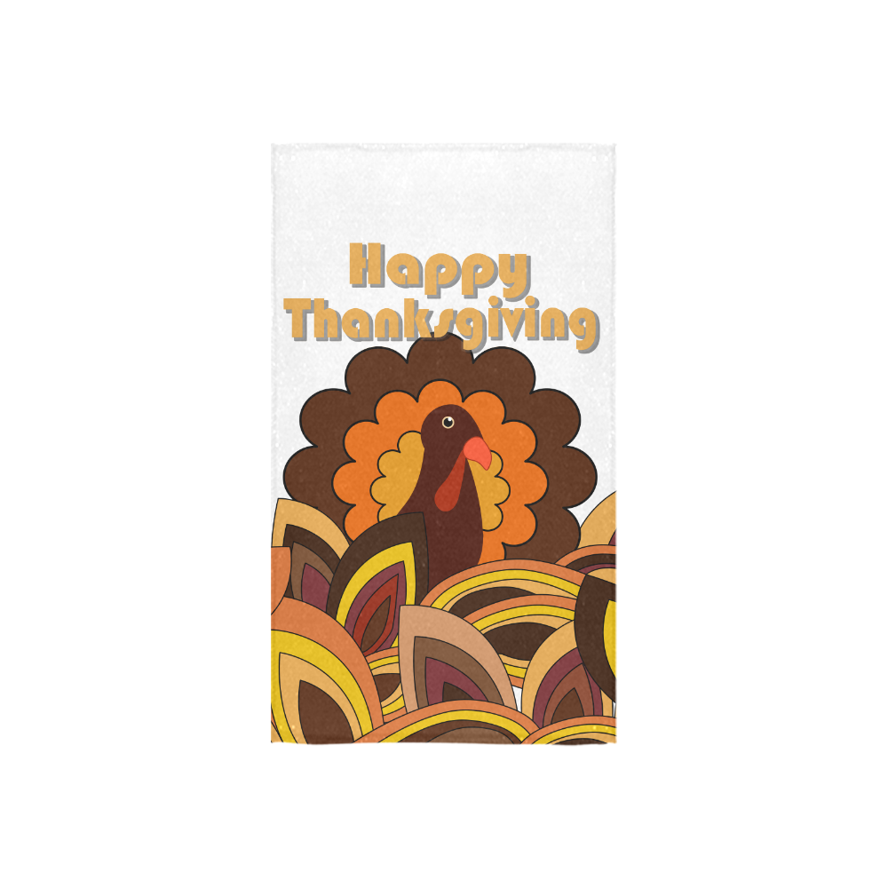 Retro Turkey Happy Thanksgiving Custom Towel 16"x28"