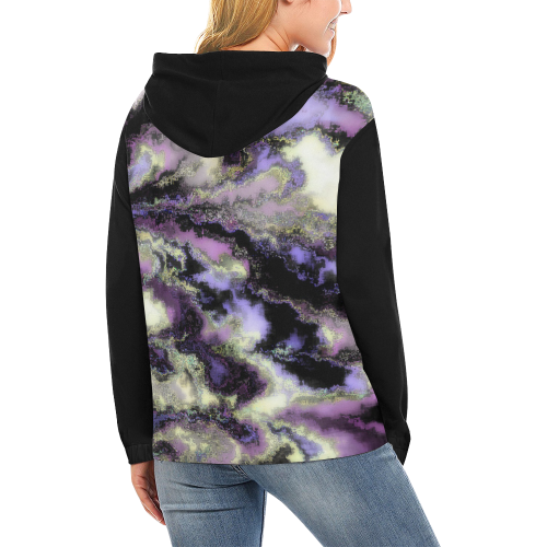 Purple marble All Over Print Hoodie for Women (USA Size) (Model H13)
