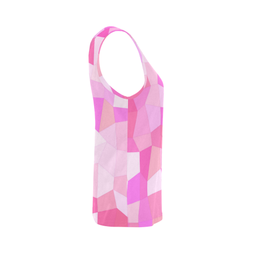 Bright Pink Mosaic All Over Print Tank Top for Women (Model T43)