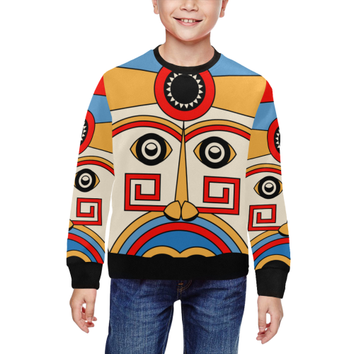 Aztec Religion Tribal All Over Print Crewneck Sweatshirt for Kids (Model H29)