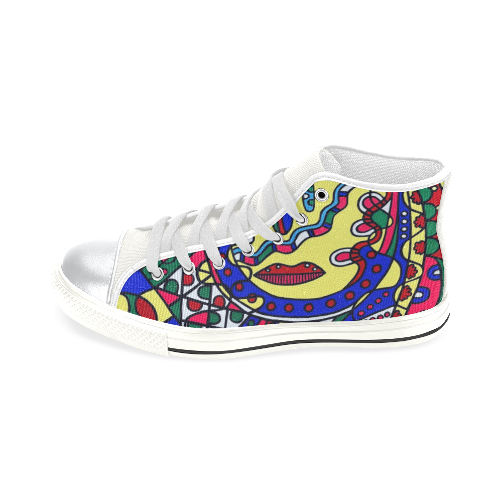 Whimsical High Top Canvas Shoes for Kid (Model 017)