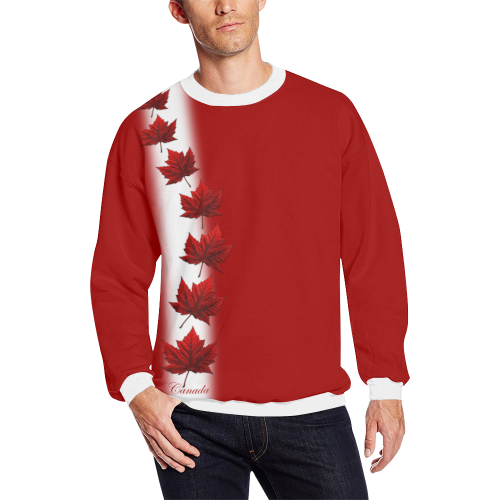 Canada Souvenir Sweatshirts Winter Print Men's Oversized Fleece Crew Sweatshirt (Model H18)